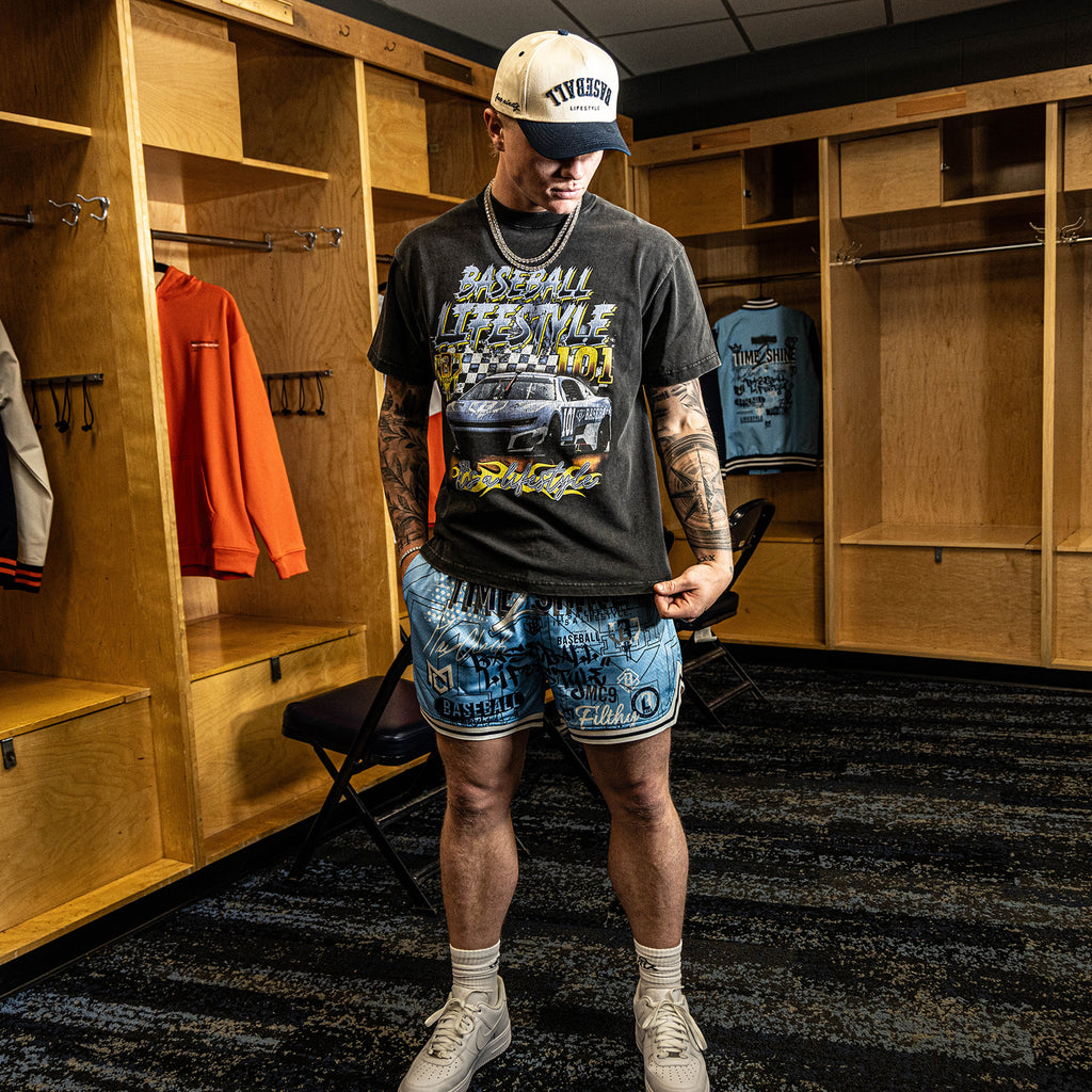 Time 2 Shine Icons Court Shorts - Blue