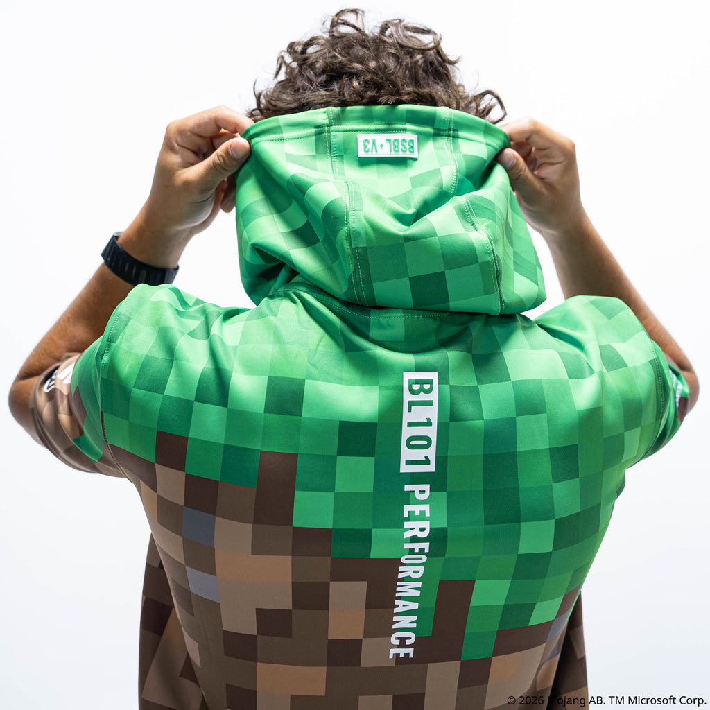 BL101 X Minecraft BSBL-SZN V3 Short Sleeve Hoodie - Grass Block