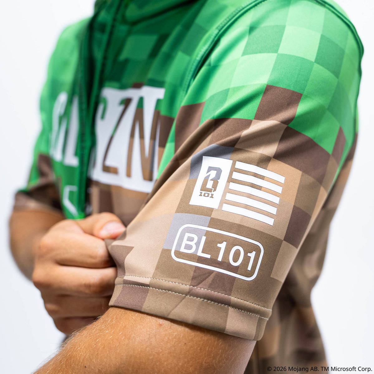 BL101 X Minecraft BSBL-SZN V3 Short Sleeve Hoodie - Grass Block