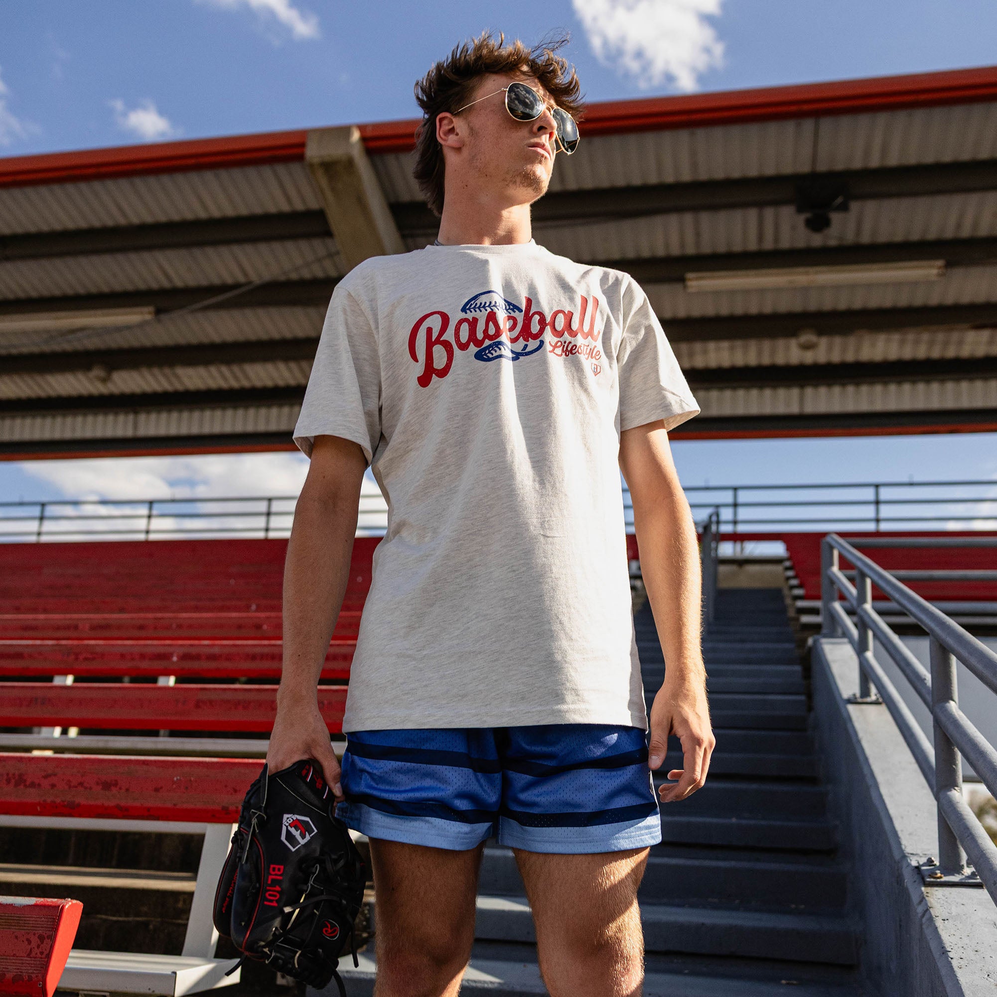 Gradient Stripe Shorts - Blue - Baseball Lifestyle 101