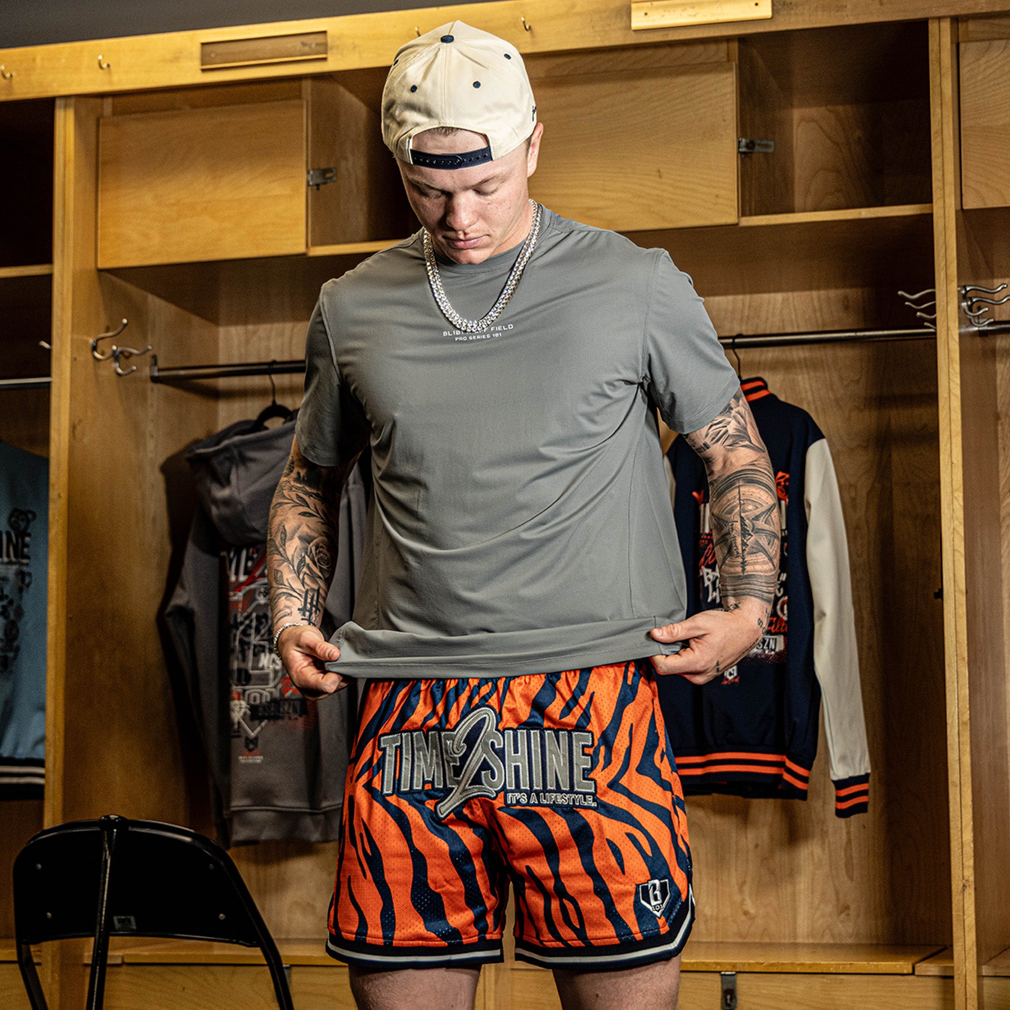 Max Clark Tiger Court Shorts - Orange - Baseball Lifestyle 101
