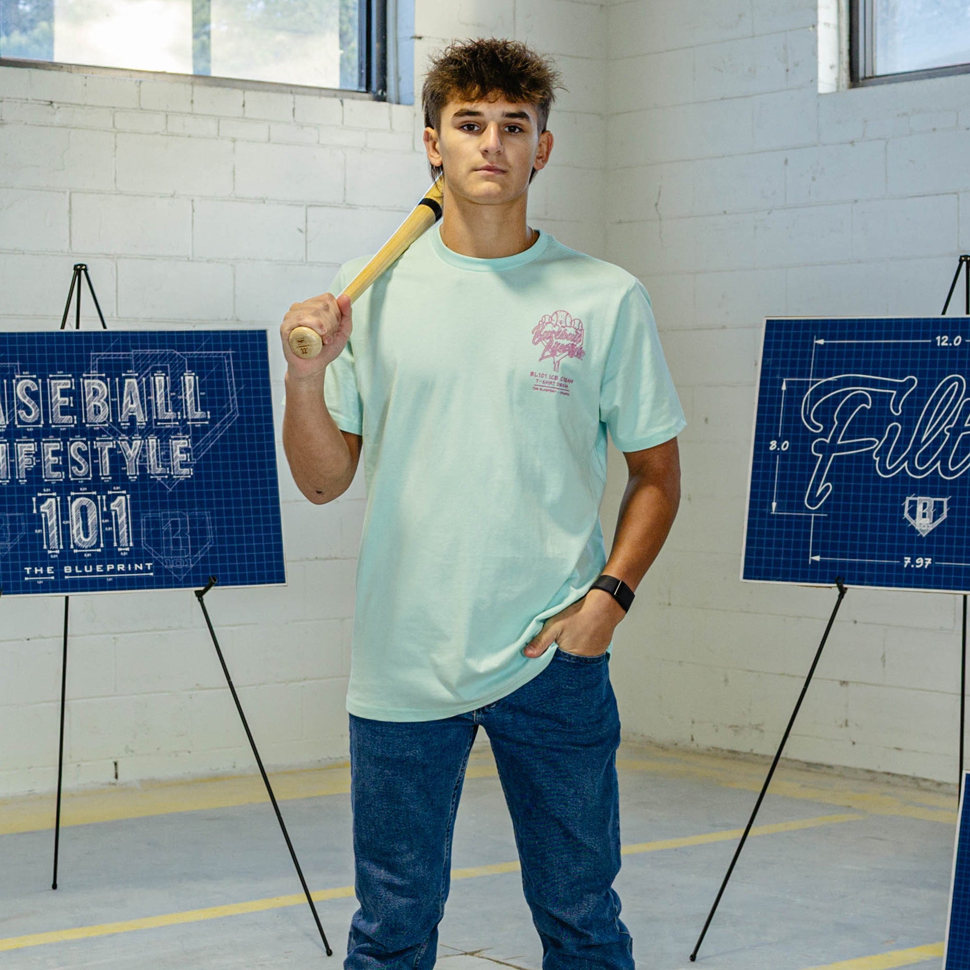 OG Ice Cream Design Tee - Light Blue - Baseball Lifestyle 101