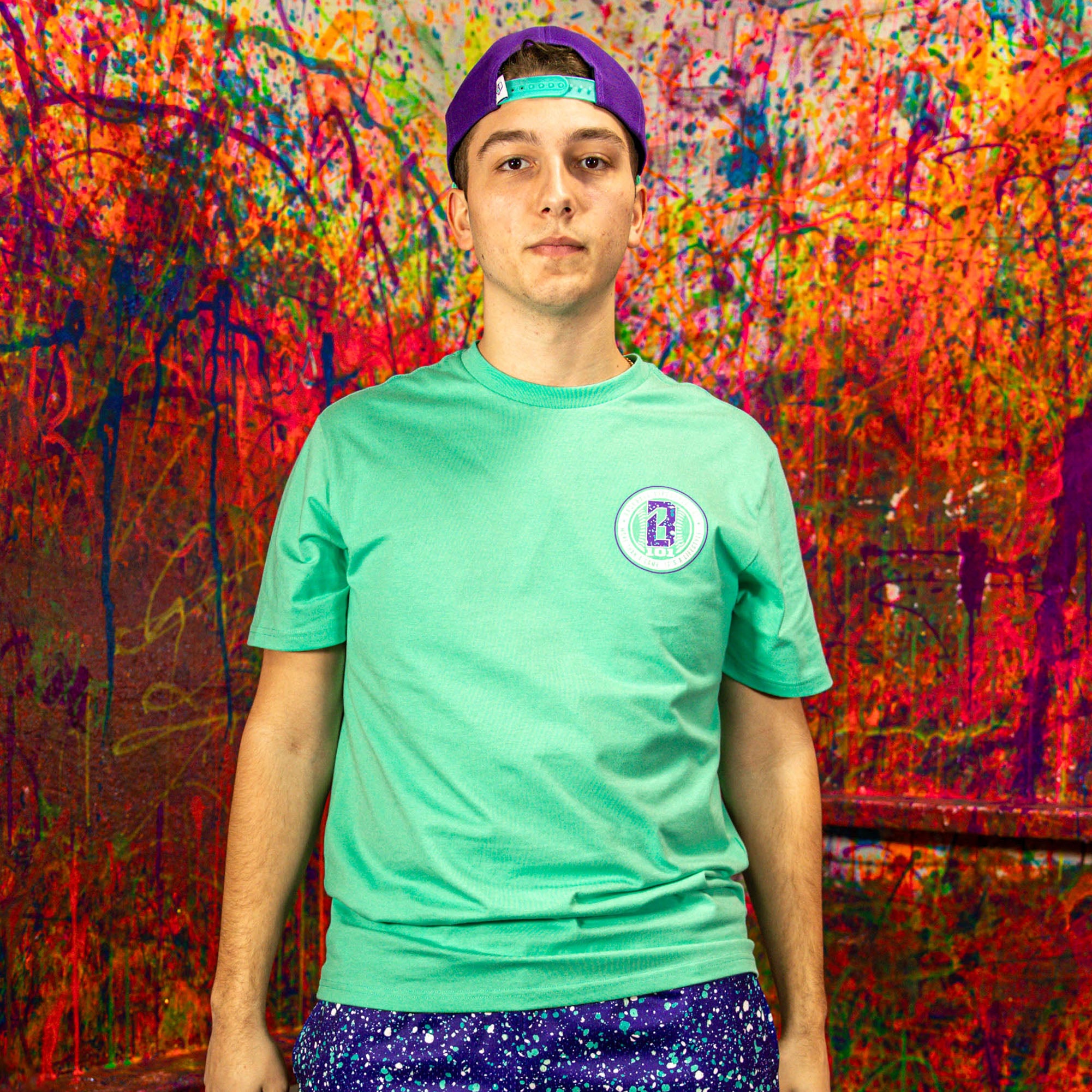 Splatter Established Tee - Teal - Baseball Lifestyle 101