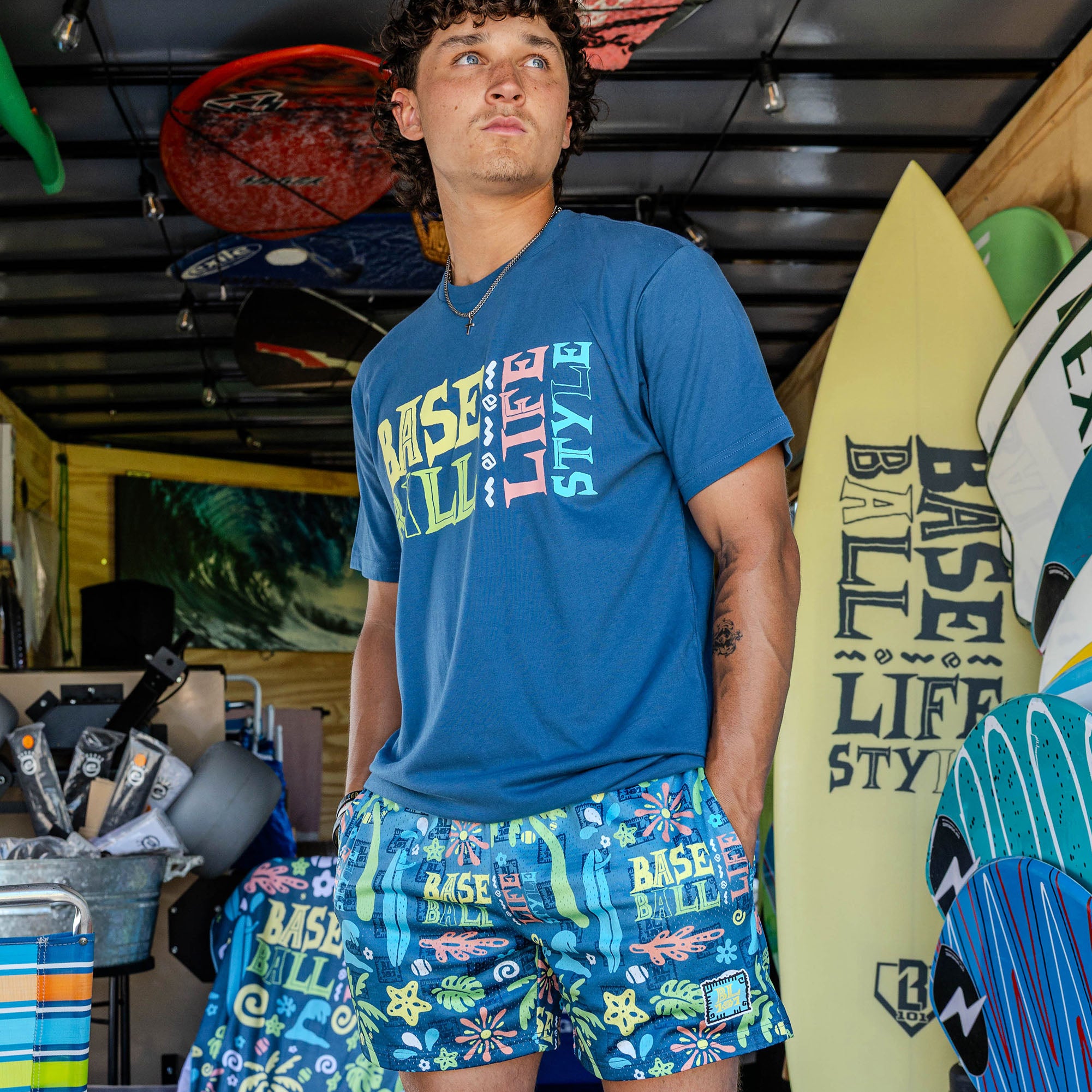 Surfside Slugger Shorts - Baseball Lifestyle 101