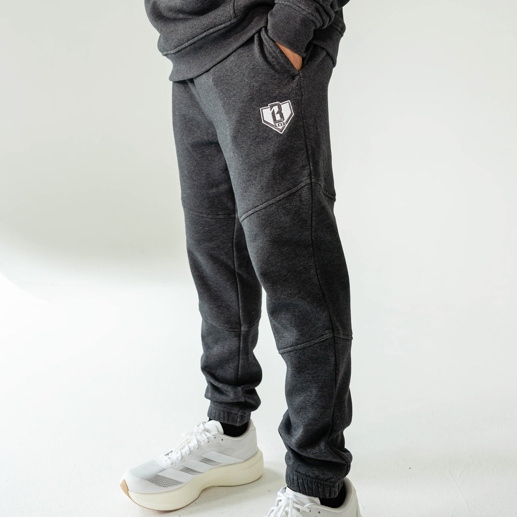 Adult model wearing Gray Baseline joggers