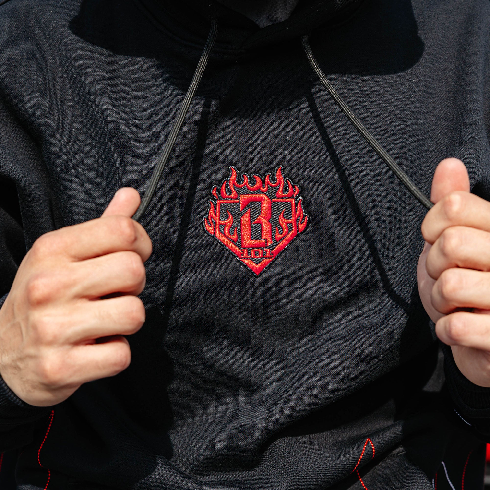 Flames Stitched Hoodie - Baseball Lifestyle 101