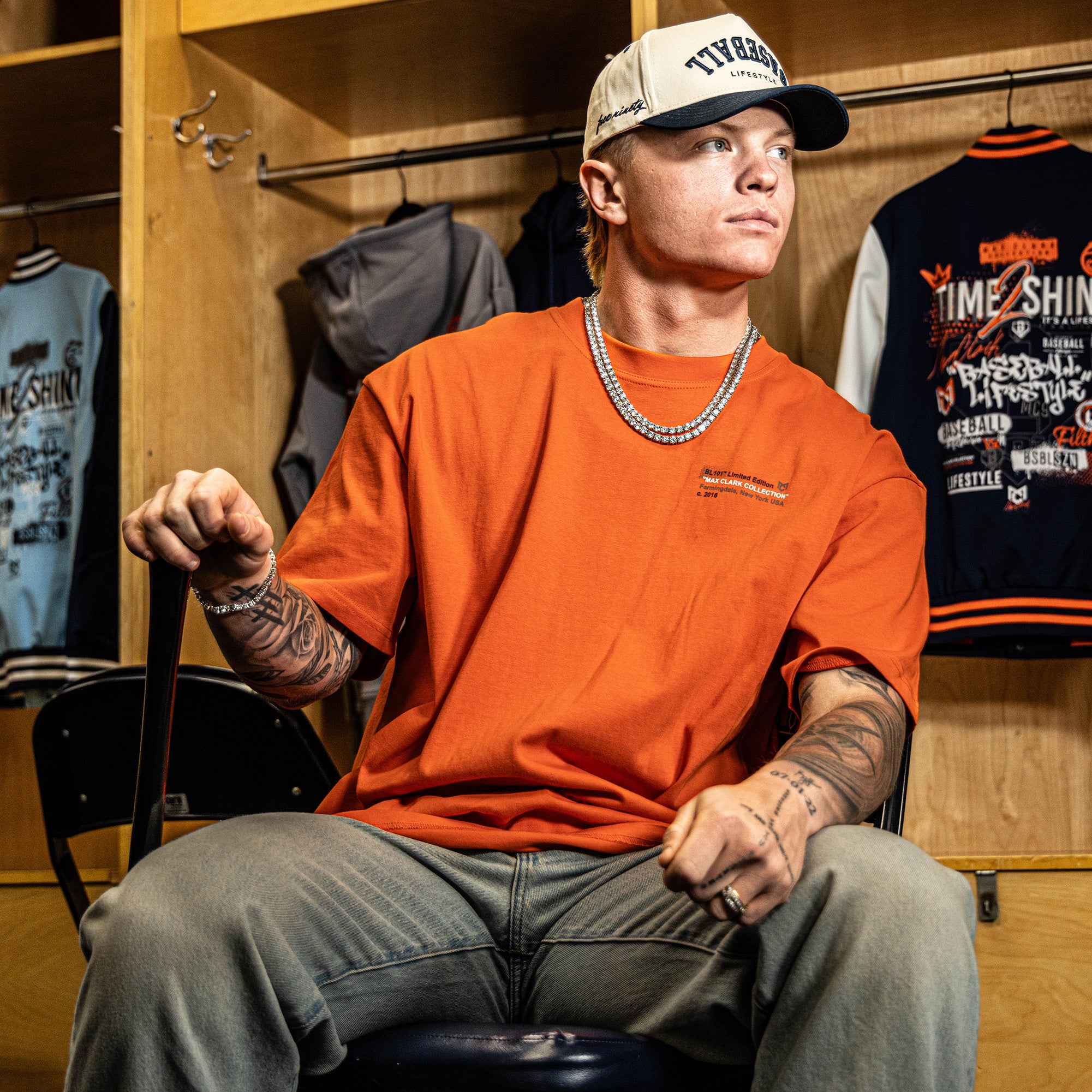CHAGE PRESENTS MULTI MAX Tシャツ L Max Clark Tee - Orange - Baseball Lifestyle 101
