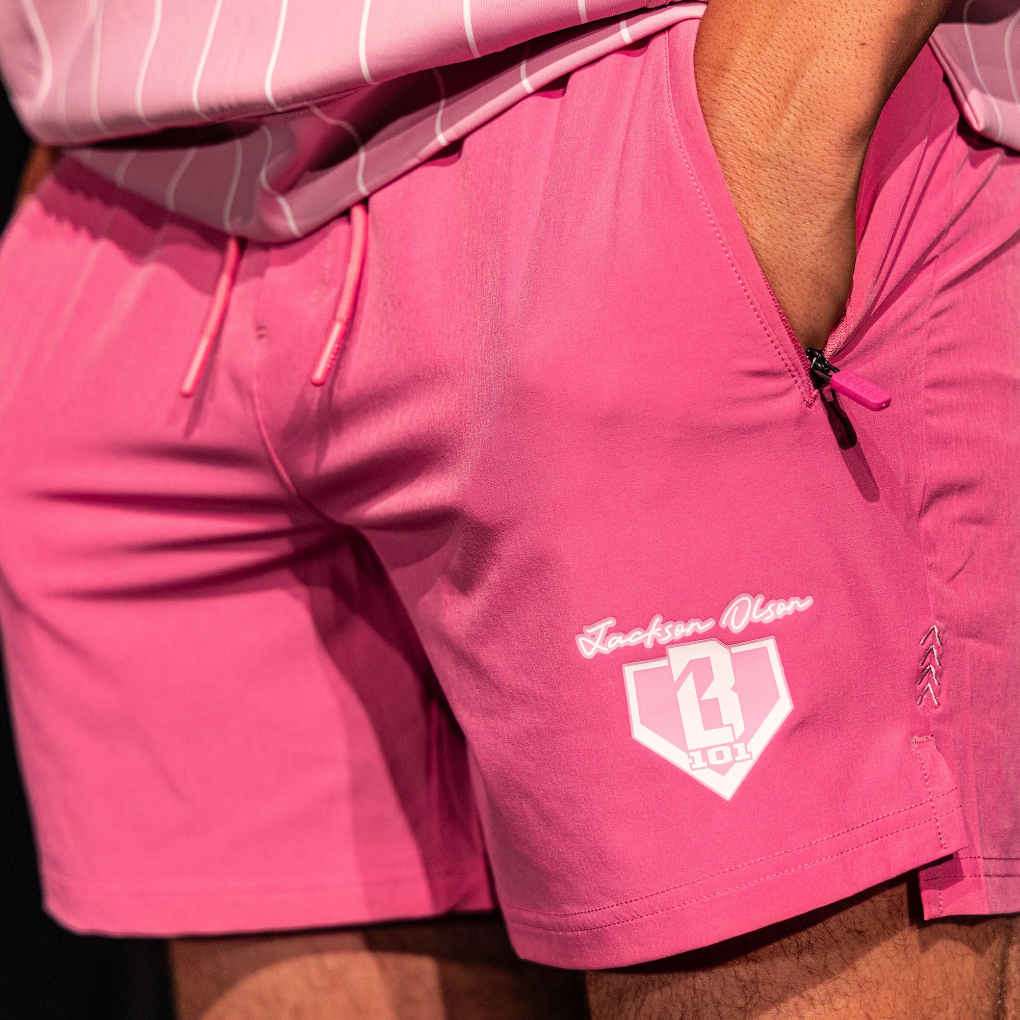 Pro Series Shorts V2 With Liner - Pink Pinstripes - Baseball