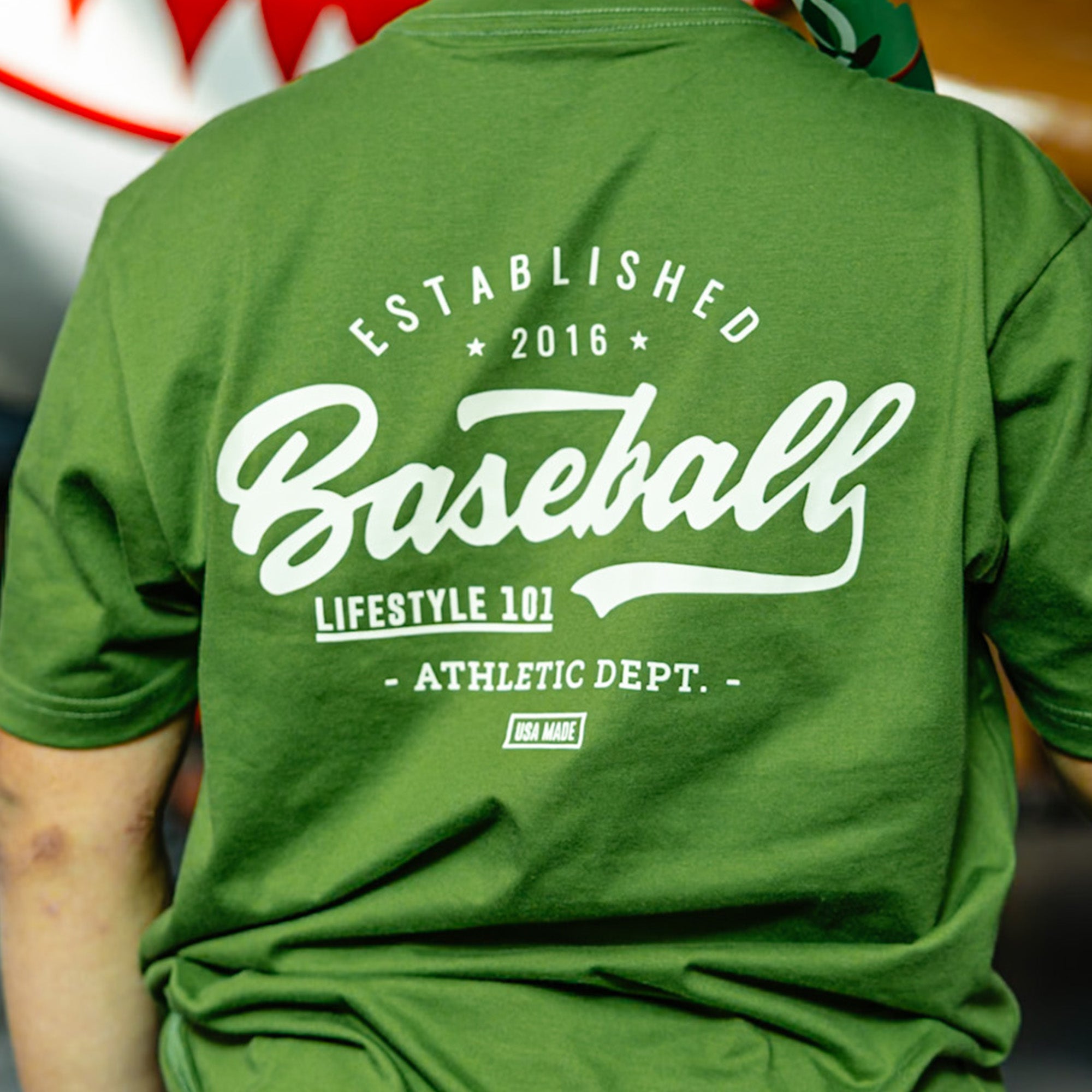 Established Youth Tee Green/Bone Baseball Lifestyle 101