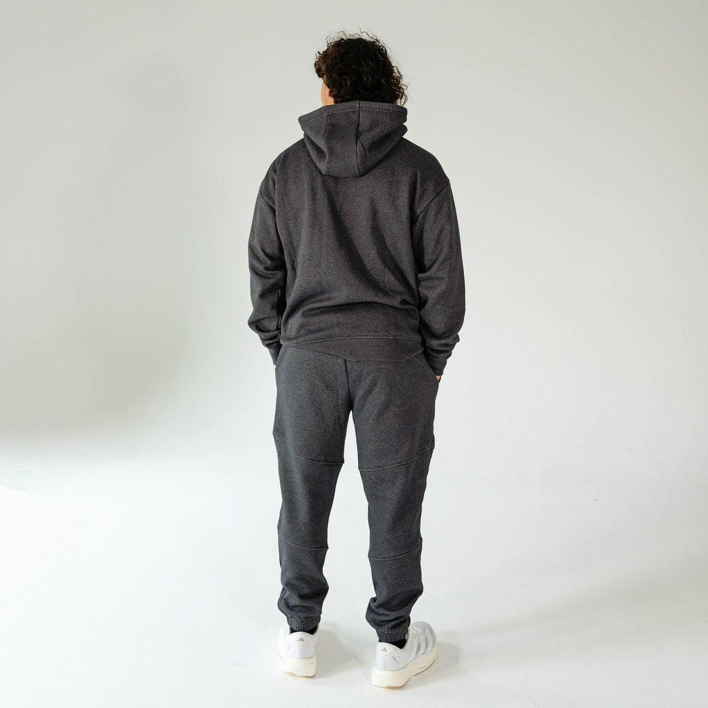 Adult model wearing Gray Baseline joggers