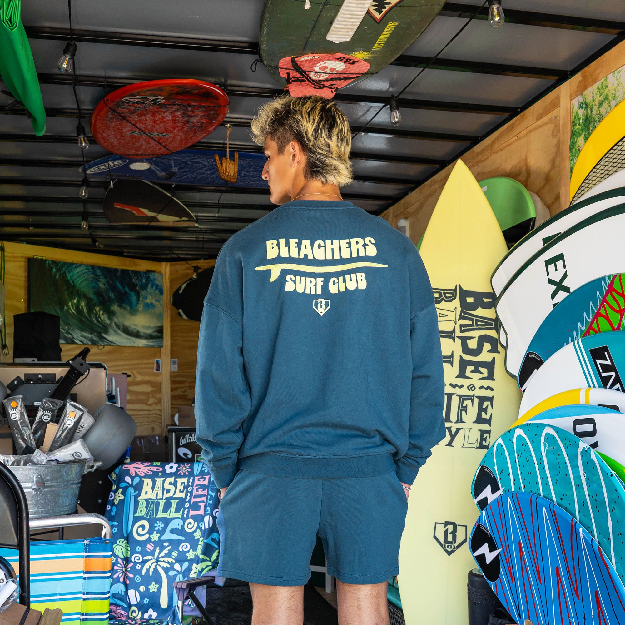 Bleachers Surf Club Crewneck - Baseball Lifestyle 101