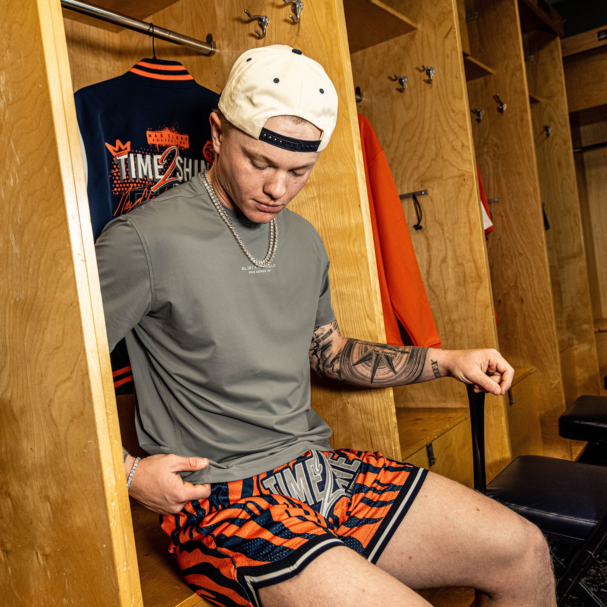 Max Clark Tiger Court Shorts - Orange