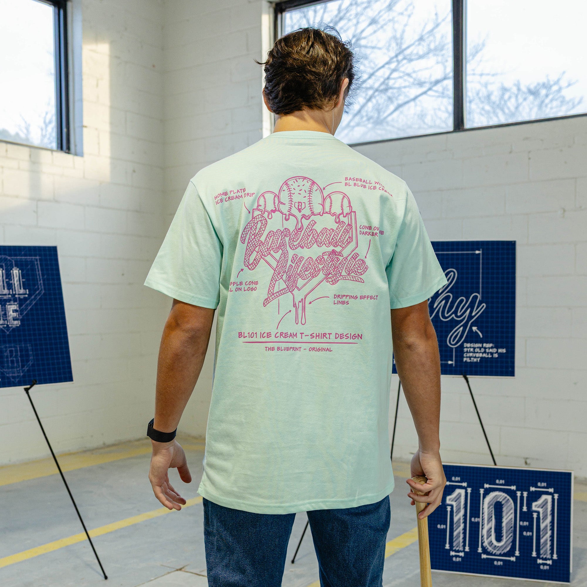 OG Ice Cream Design Tee - Light Blue - Baseball Lifestyle 101