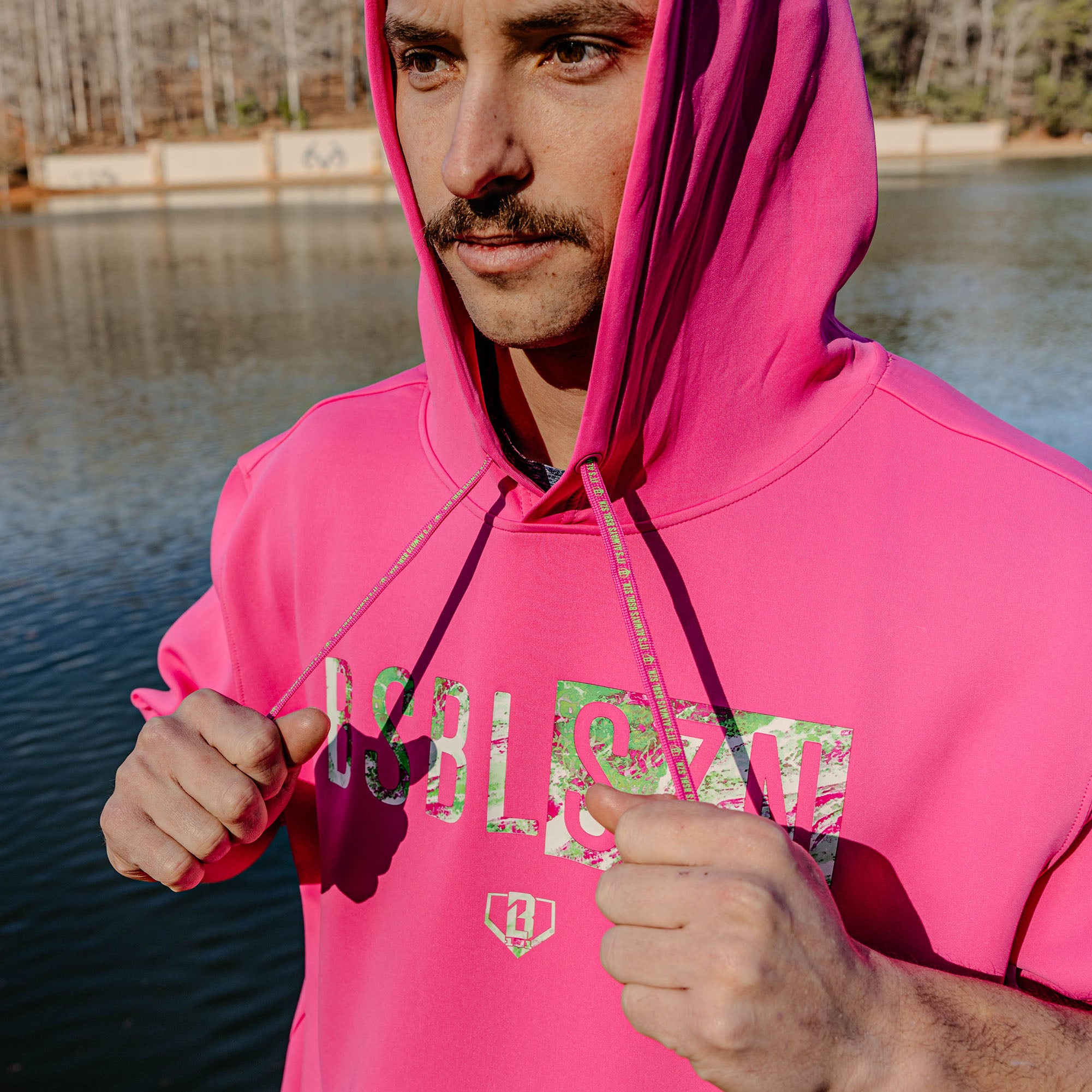Realtree BSBL-SZN Short Sleeve Hoodie V3 - Pink/Aspect-Pink
