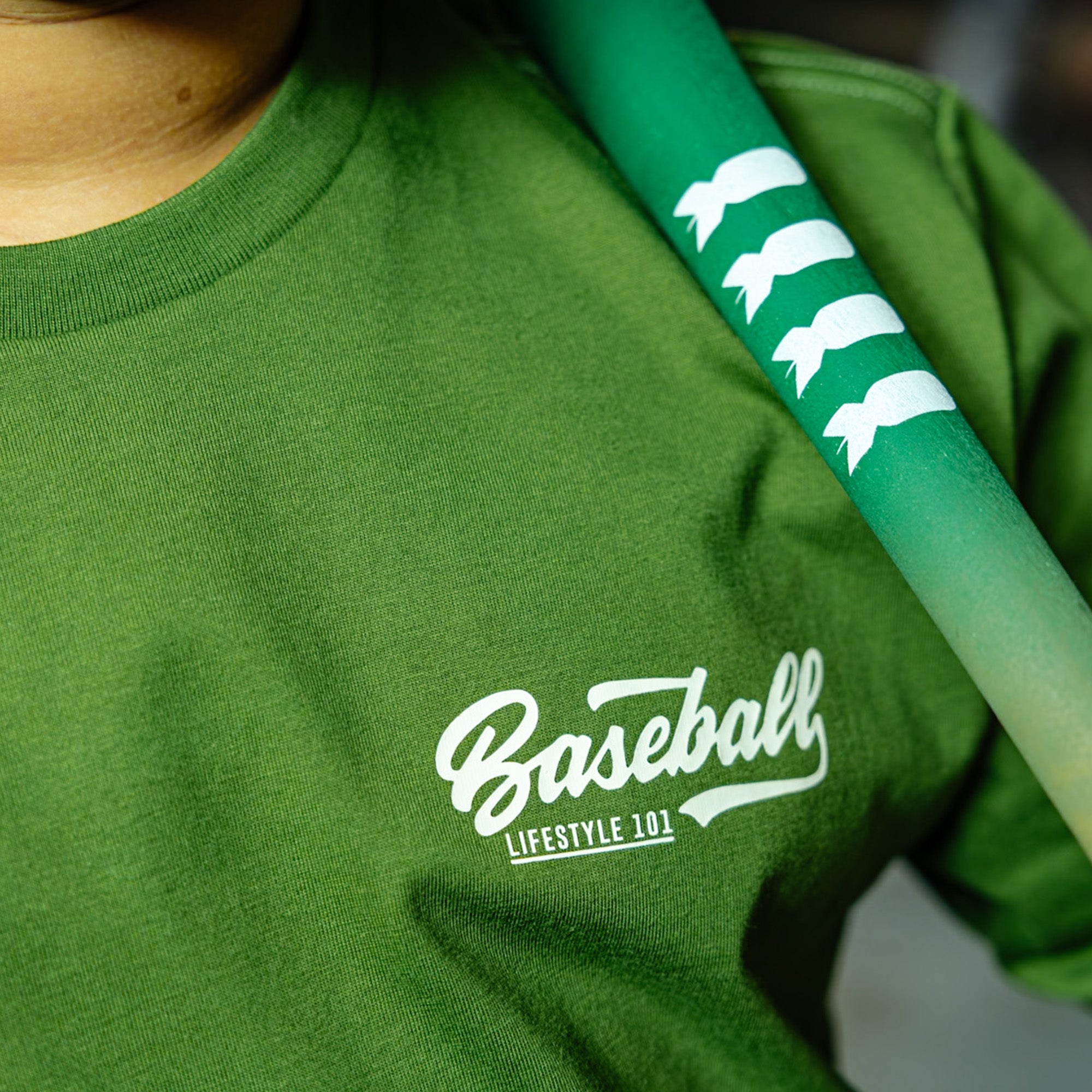 Established Youth Tee - Green/Bone - Baseball Lifestyle 101