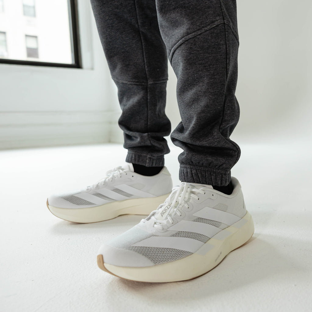 Adult model wearing Gray Baseline joggers