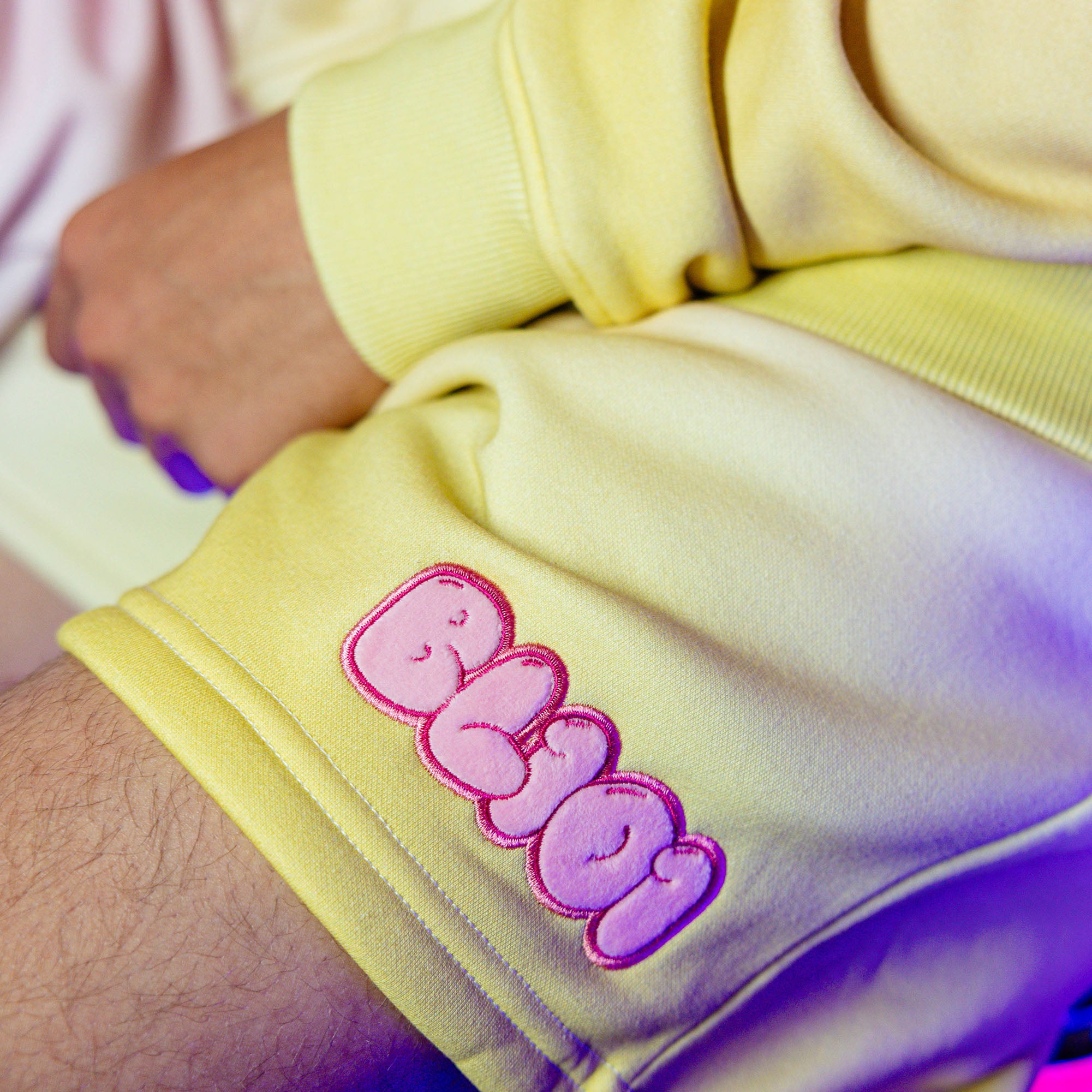 Adult model wearing Cotton Candy Pink Lemonade shorts