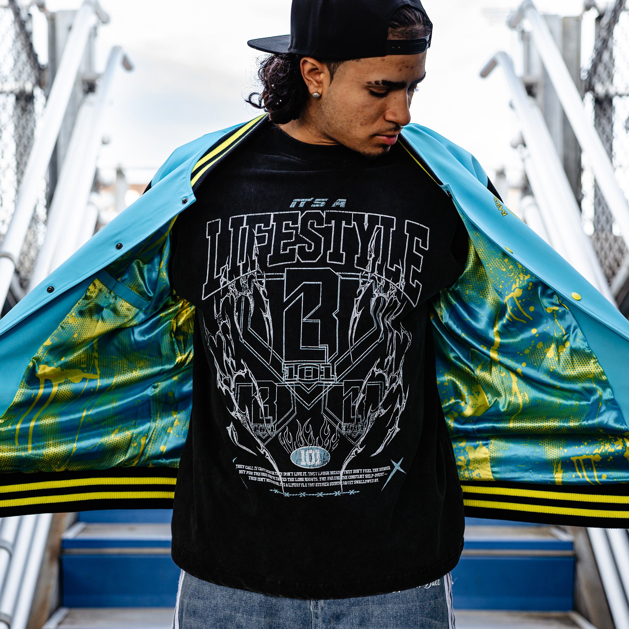 Retro Graffiti Bomber Jacket - Baseball Lifestyle 101