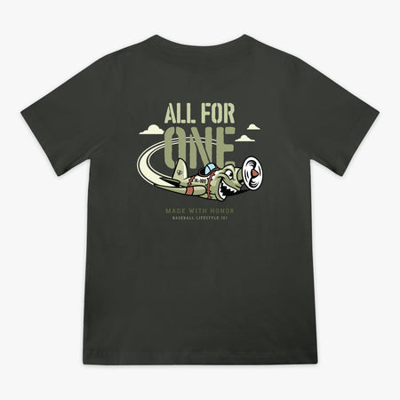 All for One Youth Tee - Heavy Metal - Baseball Lifestyle 101