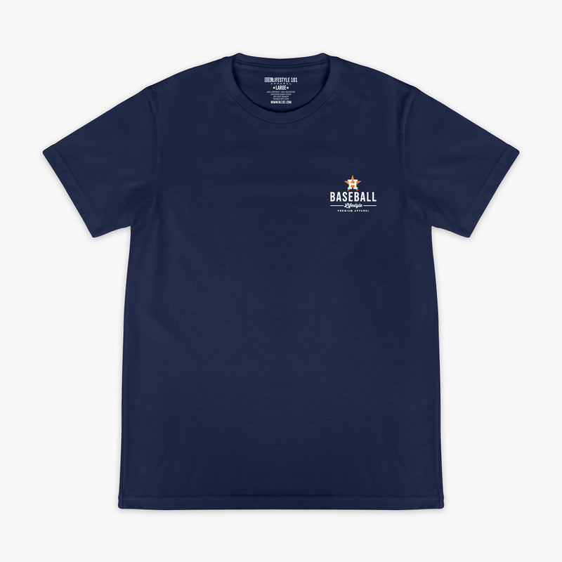 Navy graphic tee with "Houston Astros Ice Cream" design - front view