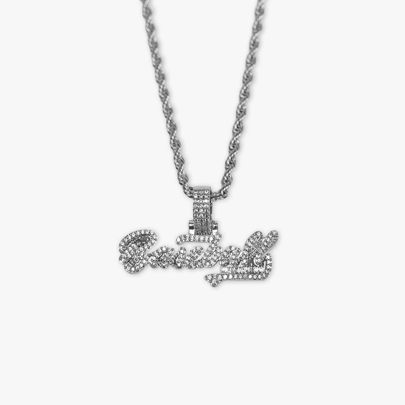 White Gold BL101 Established necklace on white background