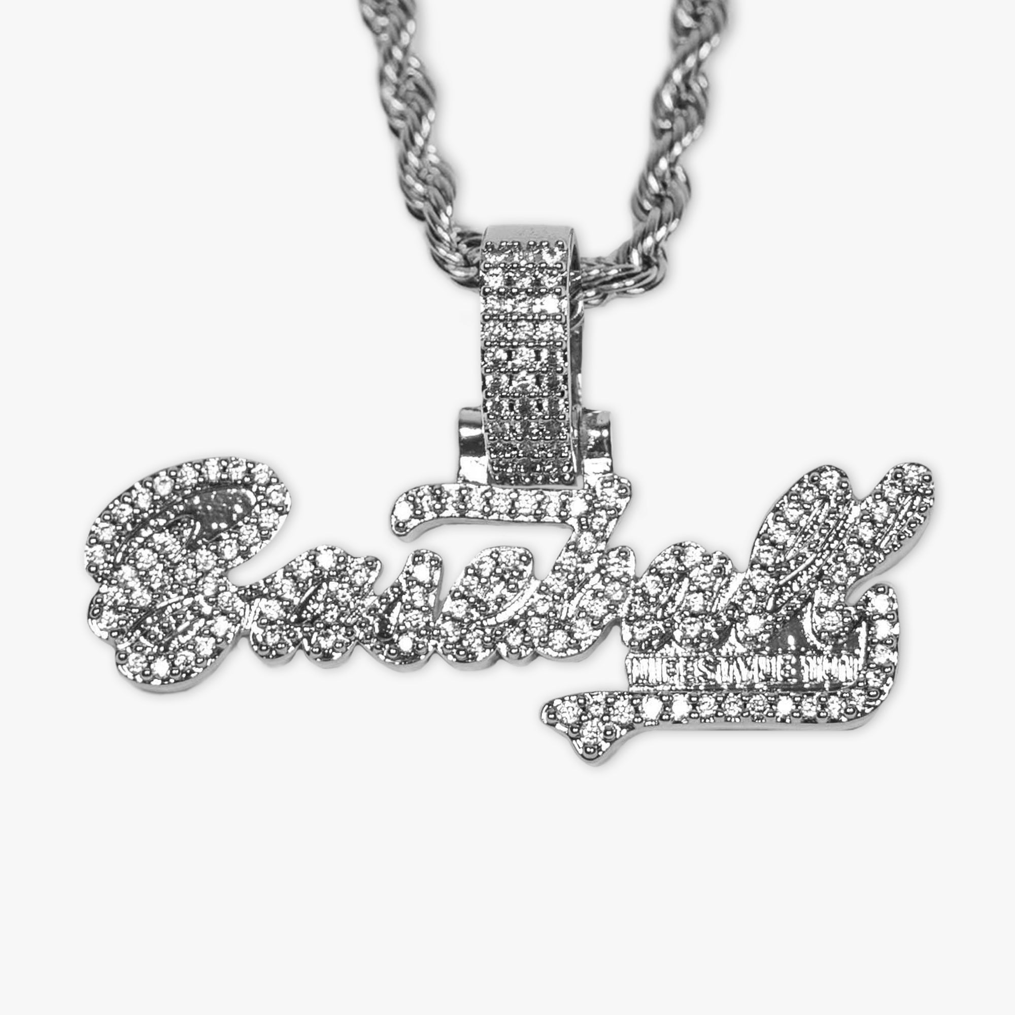 White Gold BL101 Established necklace on white background