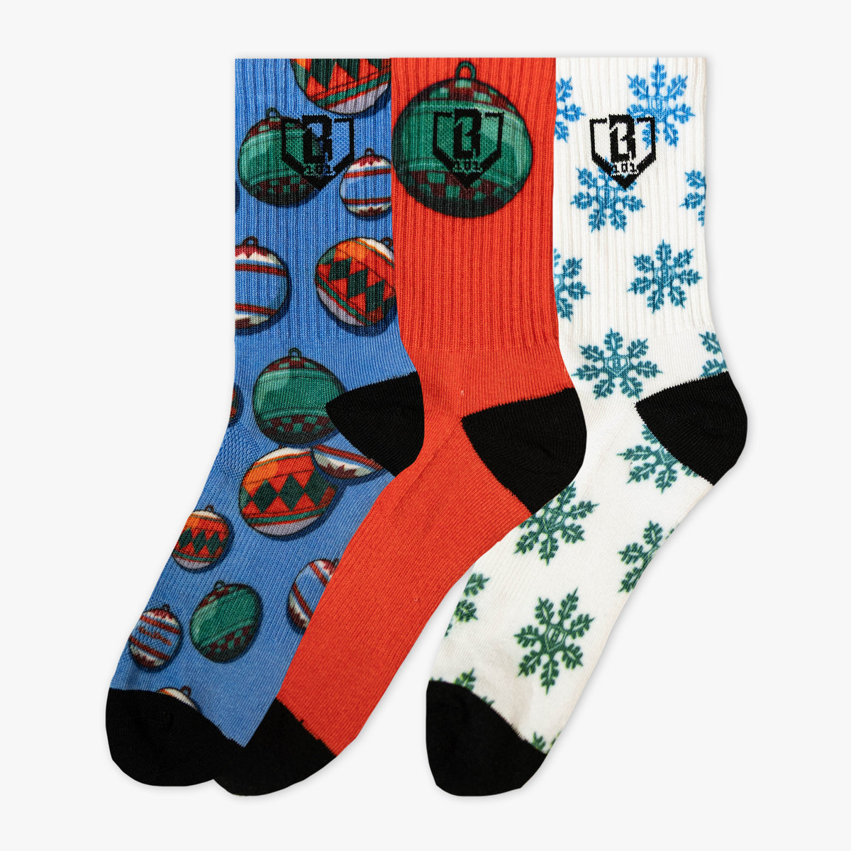 Multi-color BL101 Holiday performance socks, 3-pack