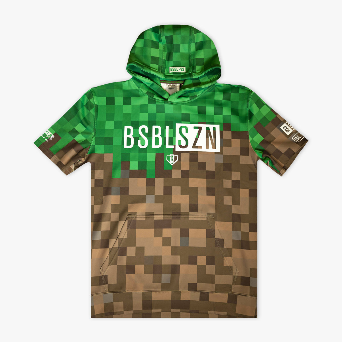 BL101 X Minecraft BSBL-SZN V3 Short Sleeve Youth Hoodie - Grass Block
