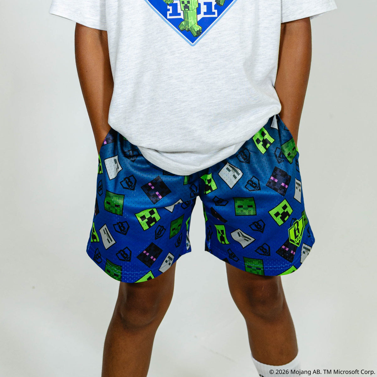 BL101 X Minecraft Enemy Mob Youth Shorts