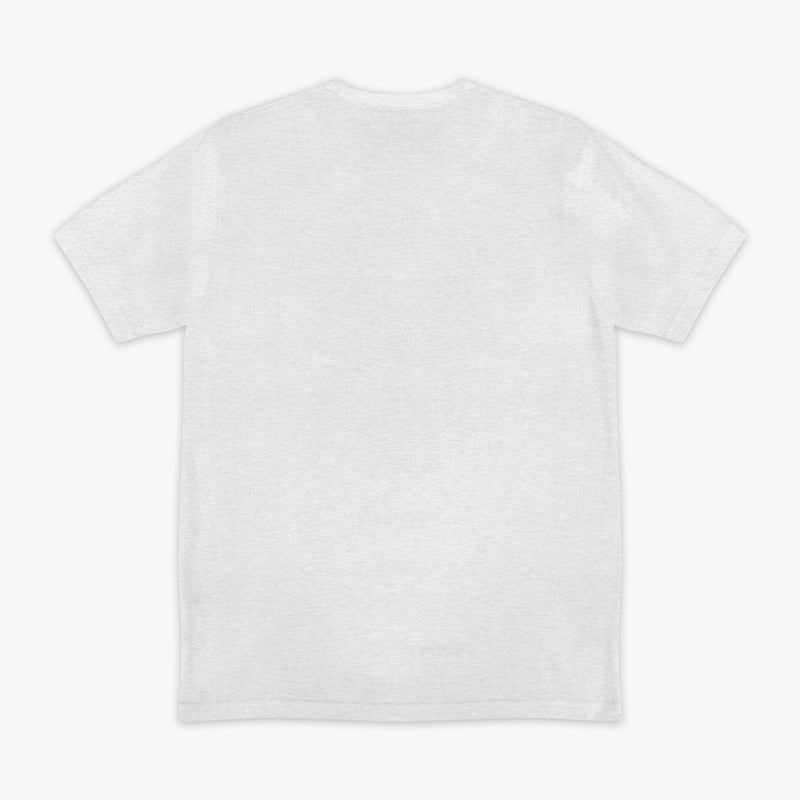 Gray graphic tee with "BL101 X Minecraft Enemy Mob" design — back view