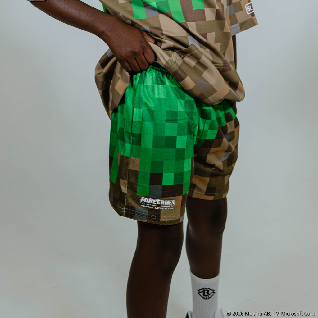 BL101 X Minecraft Grass Block Youth Shorts