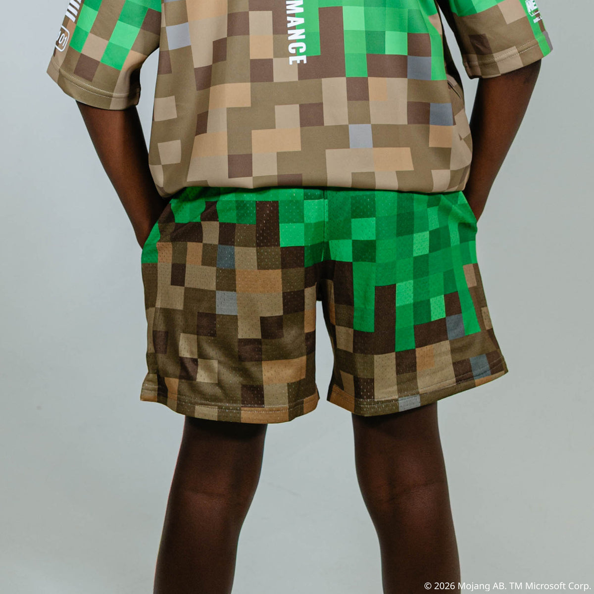BL101 X Minecraft Grass Block Youth Shorts