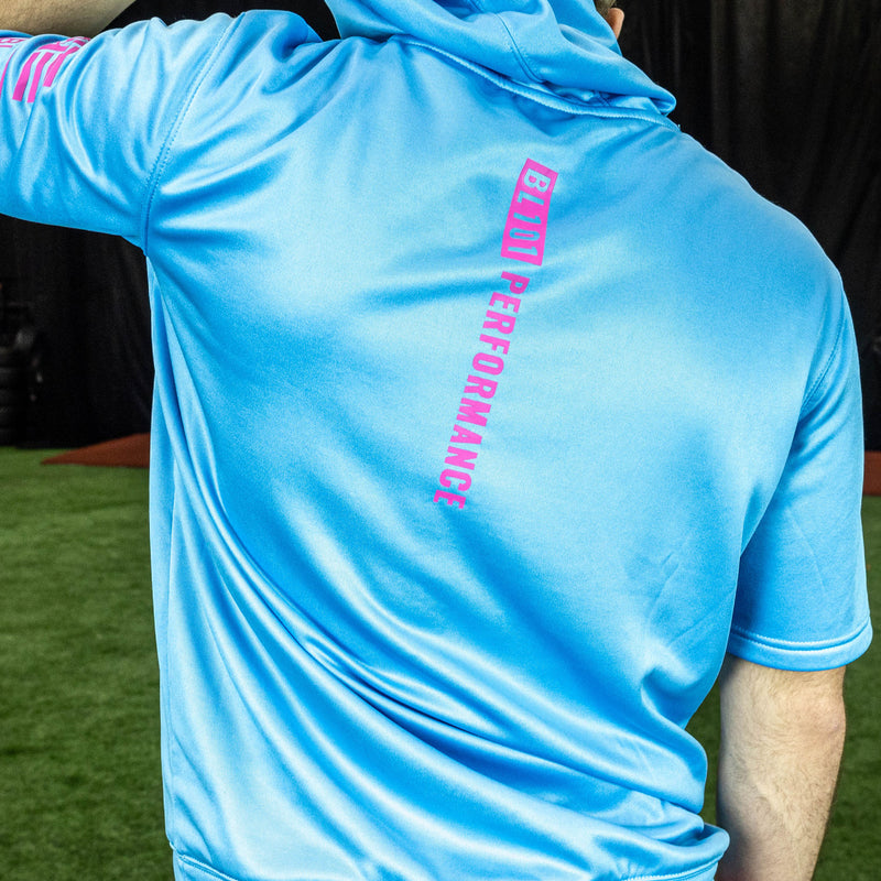 BSBL-SZN Youth Short Sleeve Hoodie V2 - Cotton Candy Blue