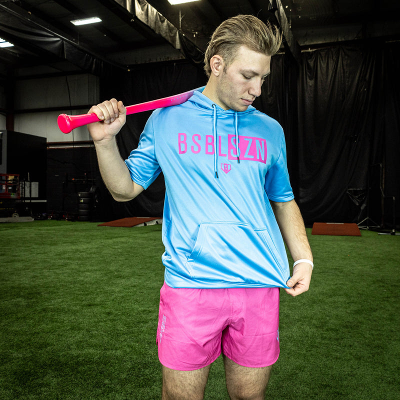 BSBL-SZN Short Sleeve Hoodie V2 - Cotton Candy Blue