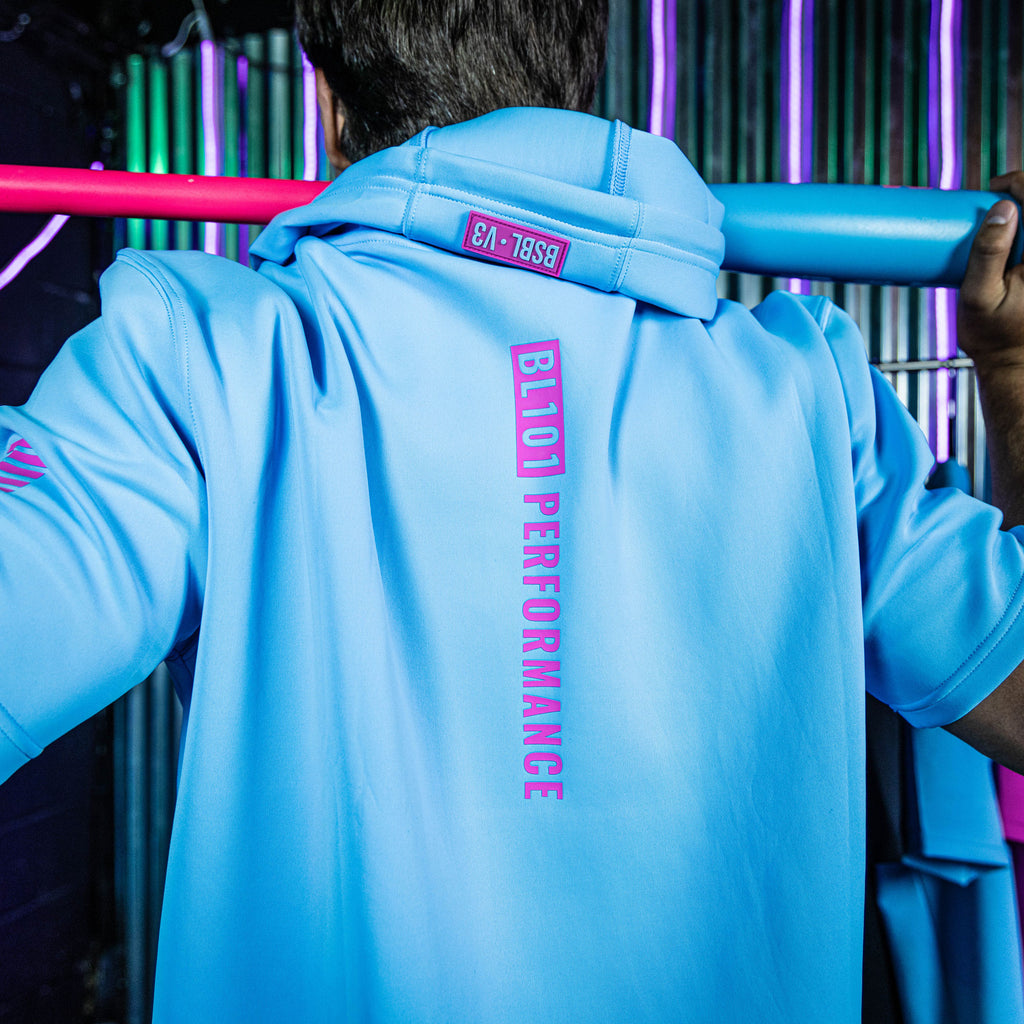 Bl101 Performance BSBL-SZN Short Sleeve Hoodie V3 - Cotton Candy Blue – Baseball ...