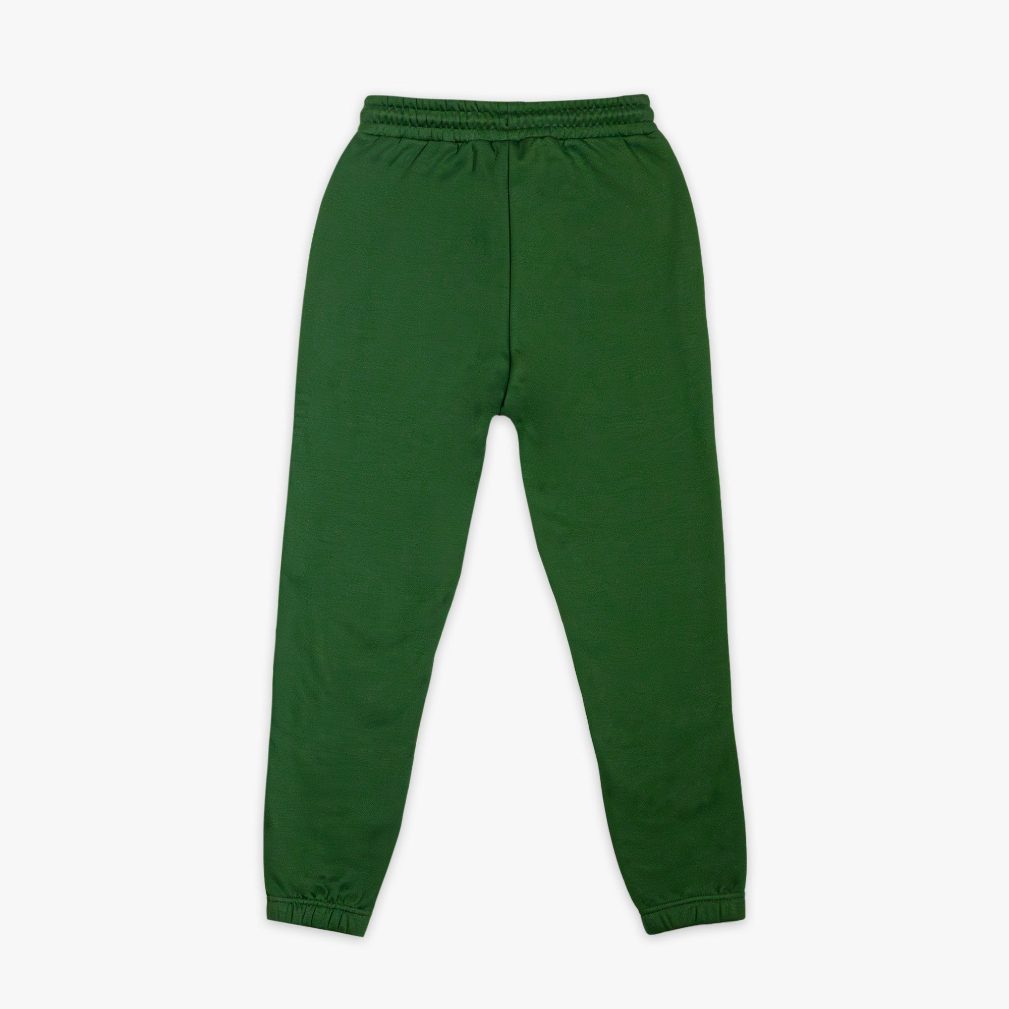 Green sweatpants on a white background