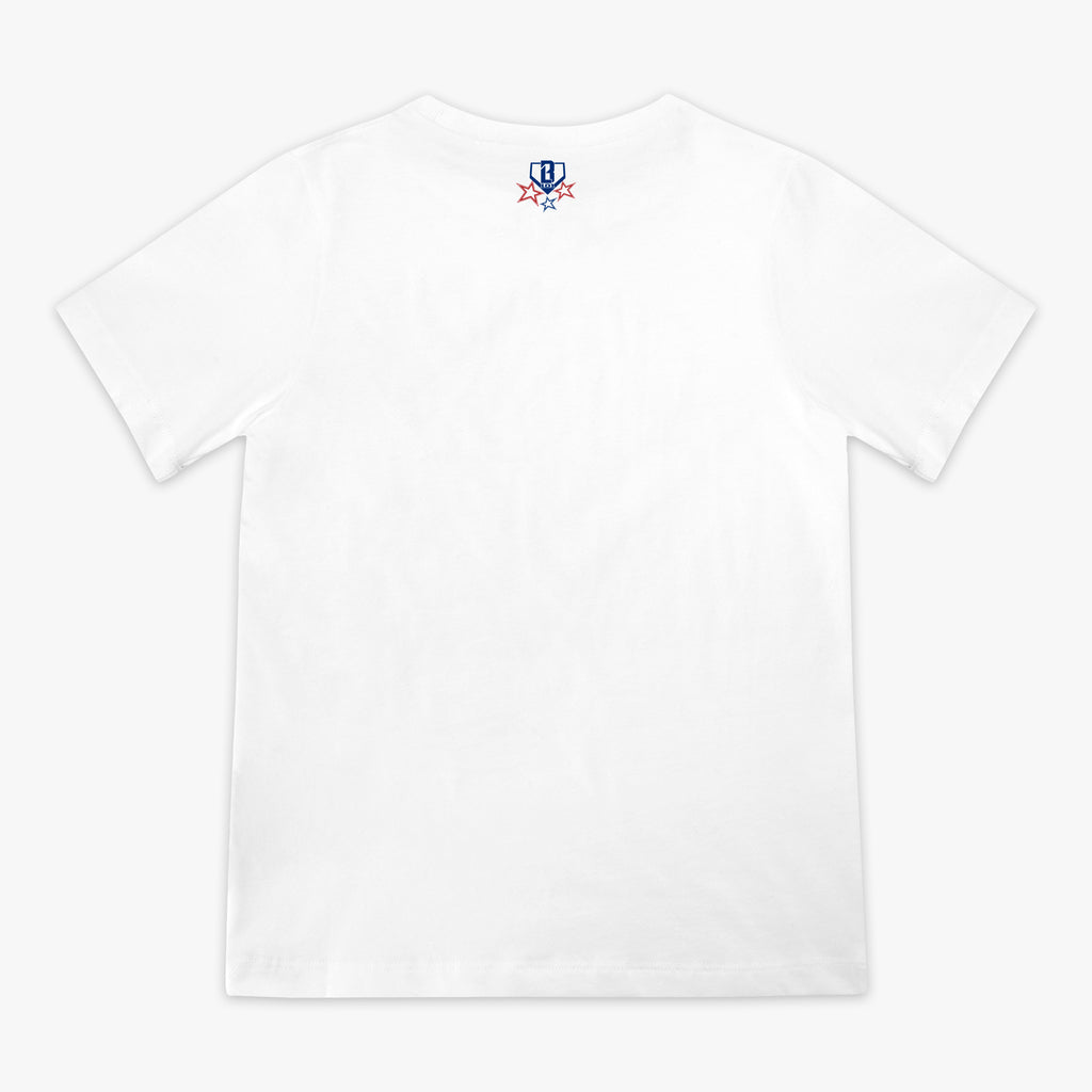 Red, White & Blue BL101 All-Star Game graphic tee — back view