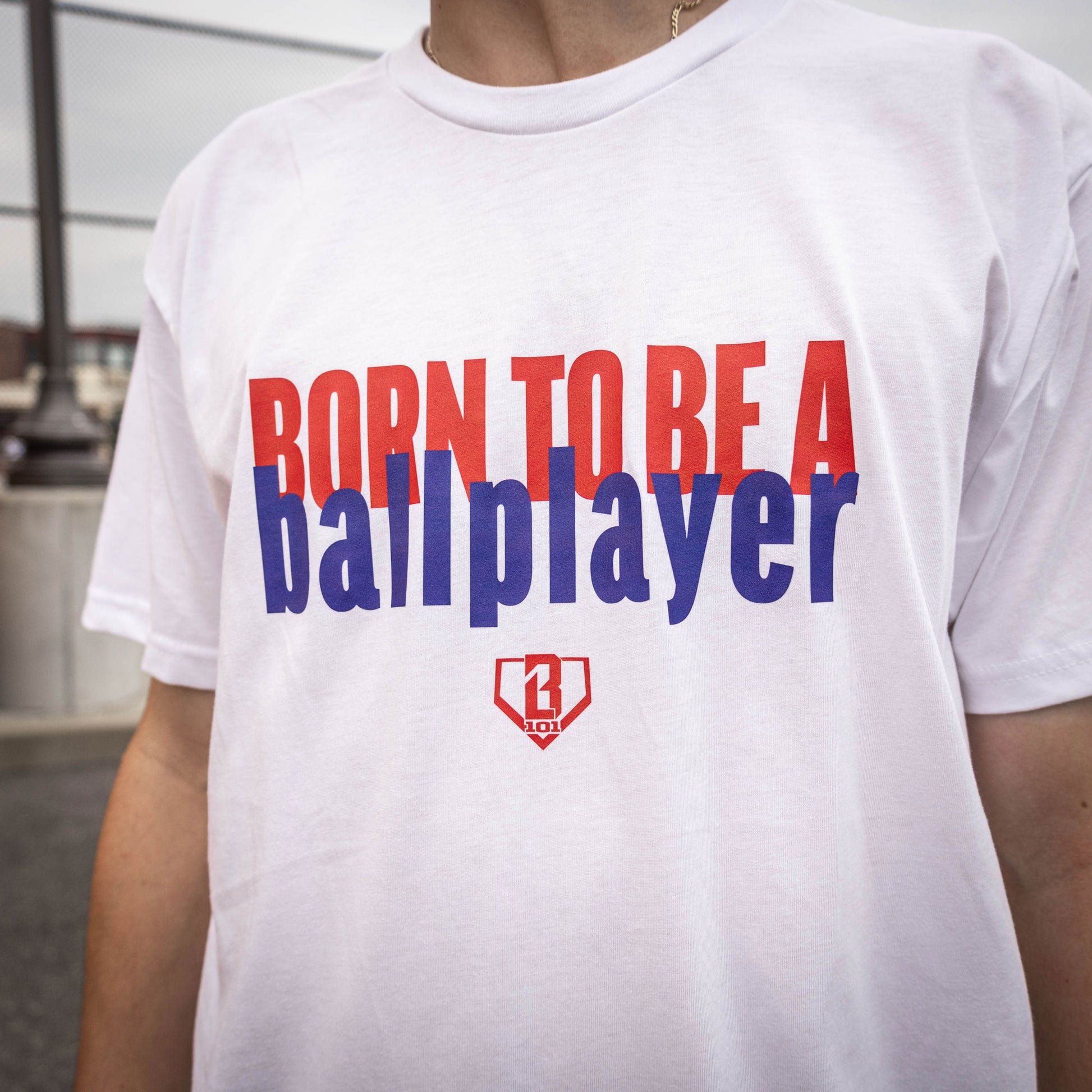 born to be a ballplayer, white baseball tshirt