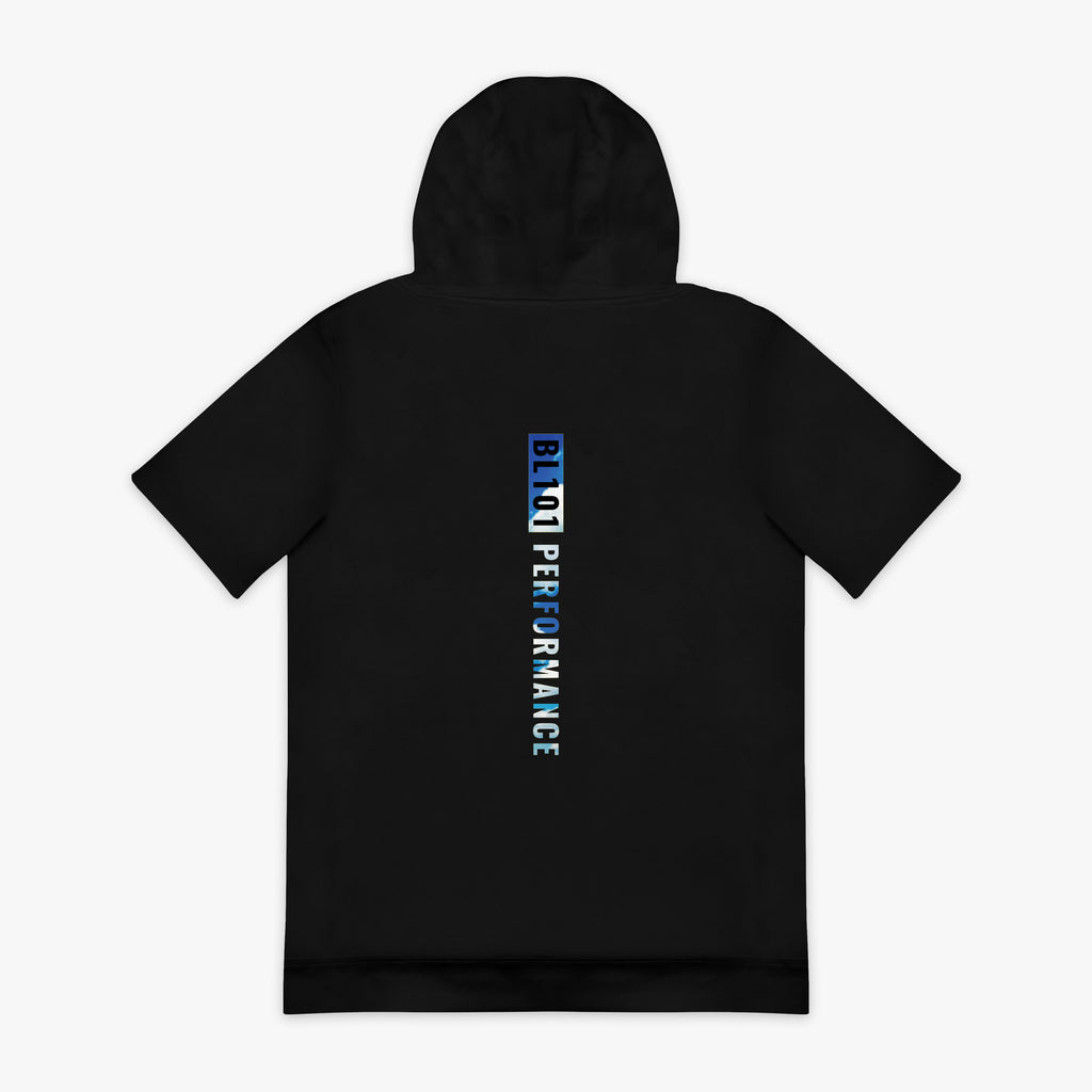 Blue BSBL-SZN Dream Chaser short sleeve hoodie — back view