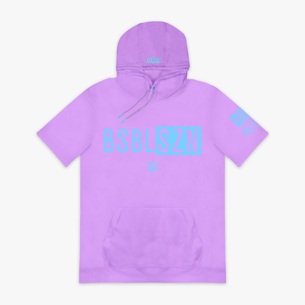BSBL-SZN Short Sleeve Hoodie V3 - Lavender/Light Blue