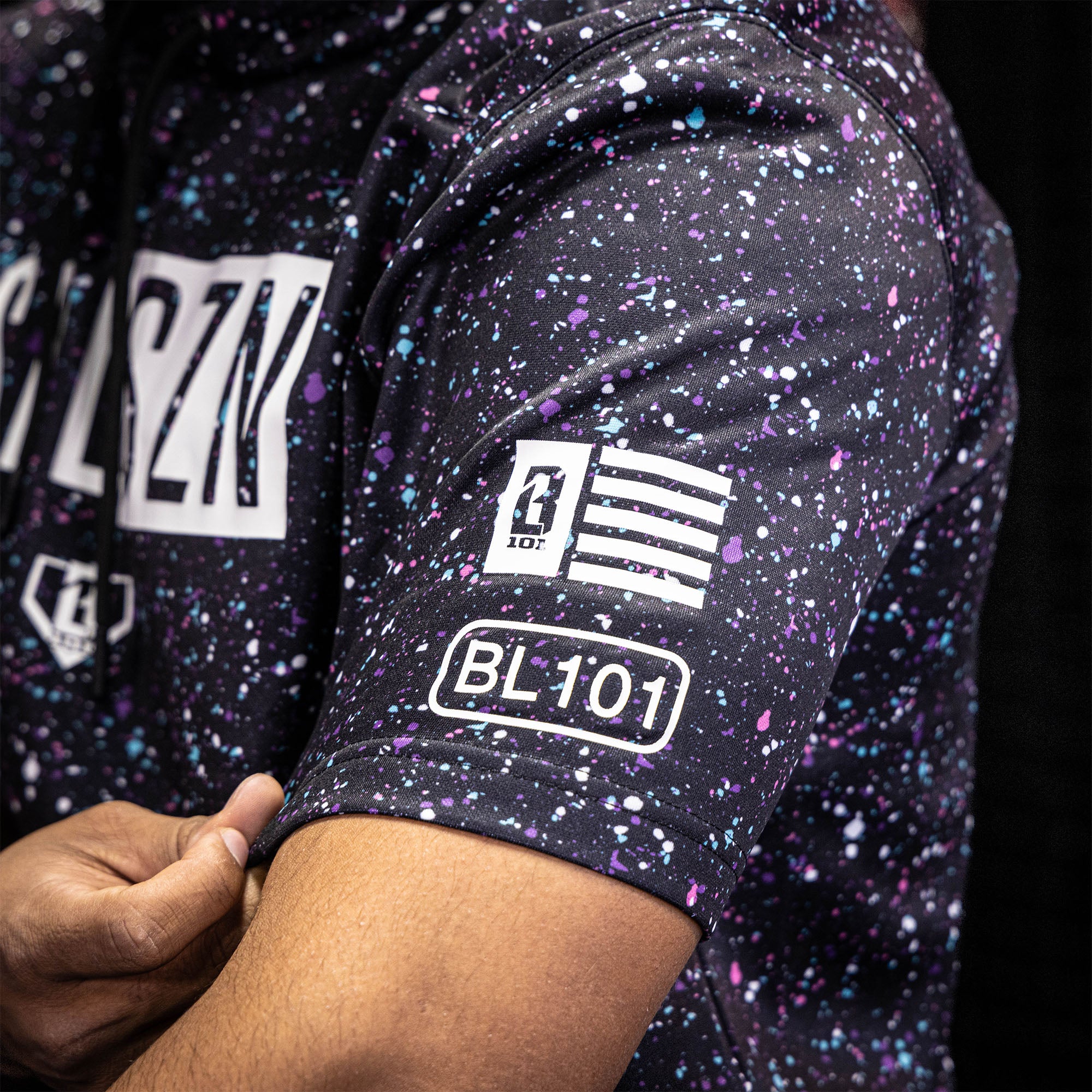 BSBL-SZN Youth Short Sleeve Hoodie V2 - Galaxy - Baseball