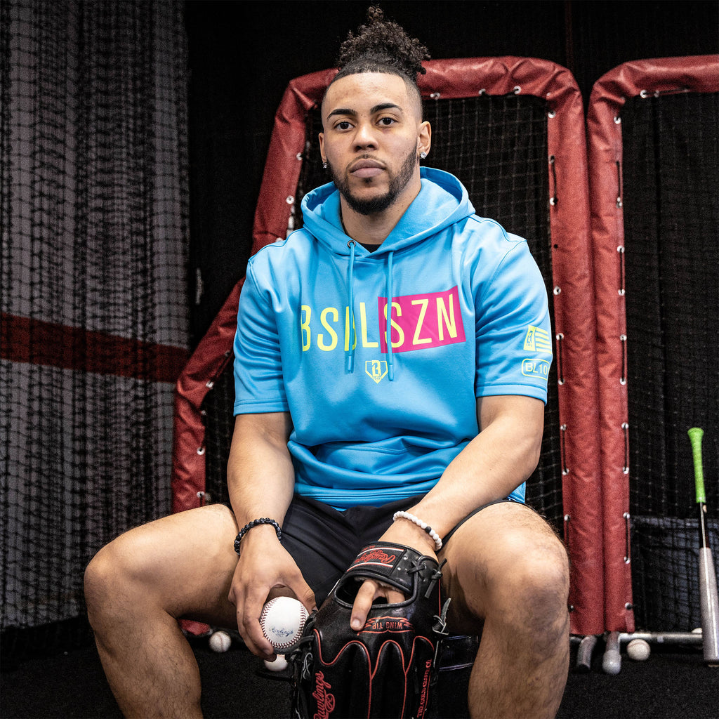 BSBL-SZN Short Sleeve Hoodie V2 - Highlighter Blue