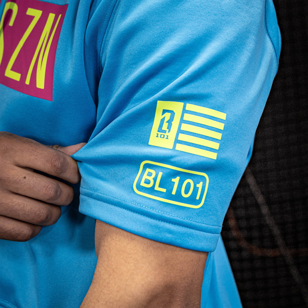 BSBL-SZN Short Sleeve Hoodie V2 - Highlighter Blue