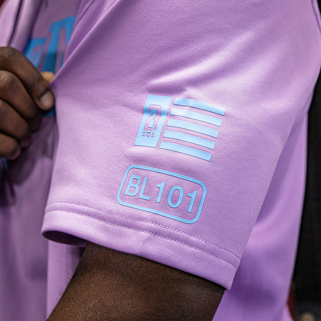 BSBL-SZN Short Sleeve Hoodie V2 - Lavender/Light Blue