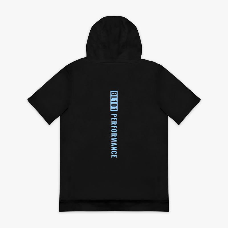 BSBL-SZN Short Sleeve Hoodie V3 - Black/Light Blue