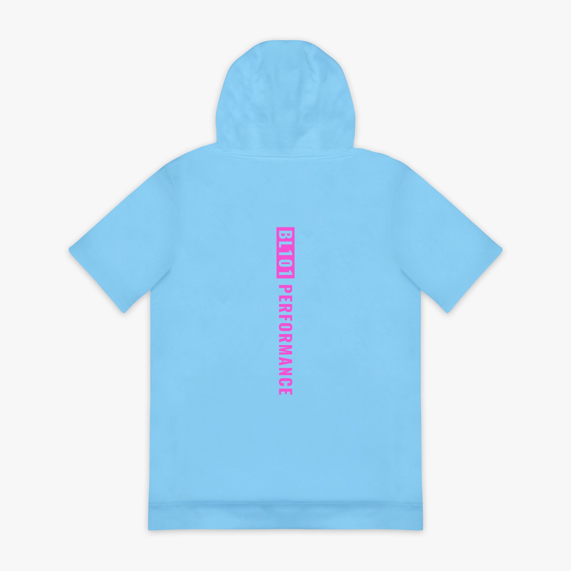 Blue BSBL-SZN Cotton Candy Blue short sleeve hoodie — back view