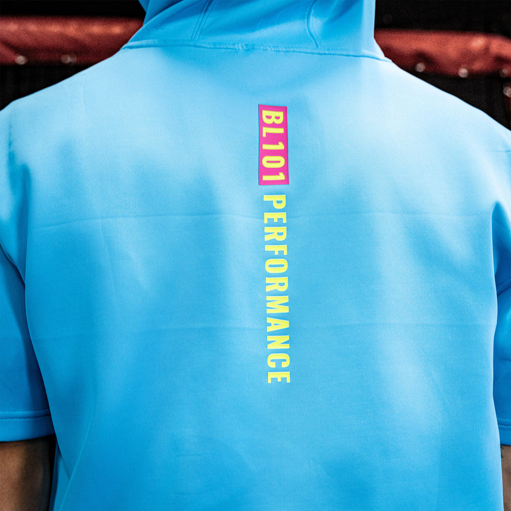 BSBL-SZN Youth Short Sleeve Hoodie V3 - Highlighter Blue