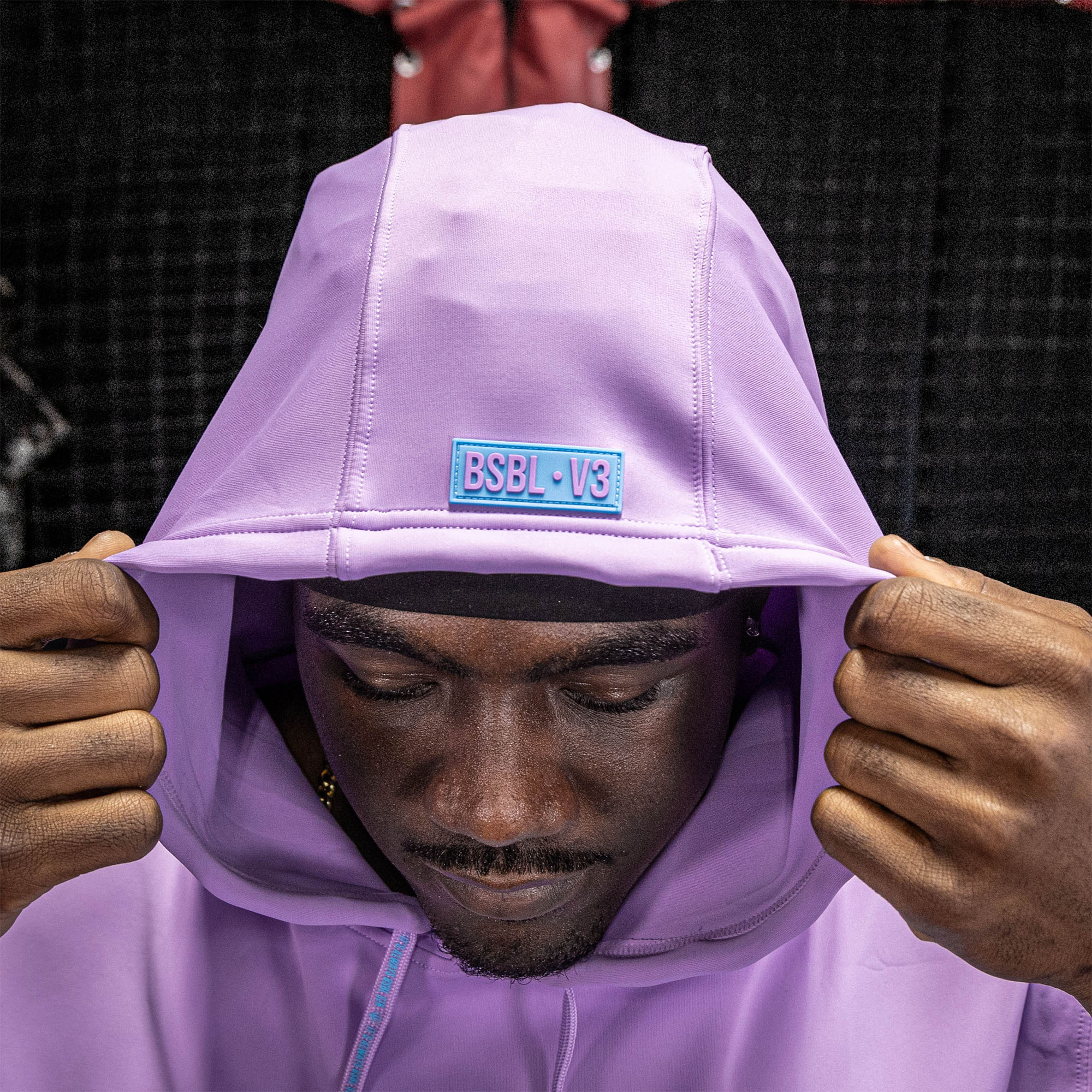 BSBL-SZN Short Sleeve Hoodie V3 - Lavender/Light Blue - Baseball