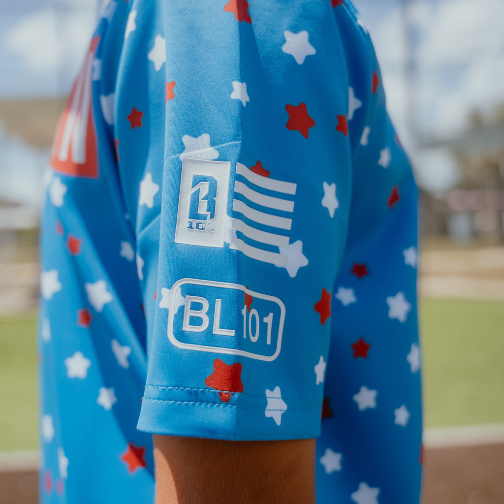 BSBL-SZN Youth Short Sleeve Hoodie V3 - USA Ice Cream