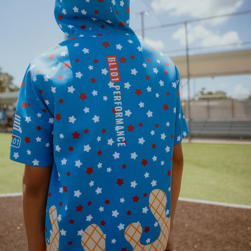 BSBL-SZN Short Sleeve Hoodie V3 - USA Ice Cream
